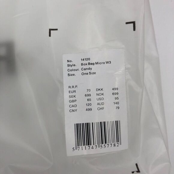 Rains Box Bag Micro W3 Small Pink Candy 14120 Handle Pouch Kit 4.5x6.5 Mini New - Picture 5 of 5